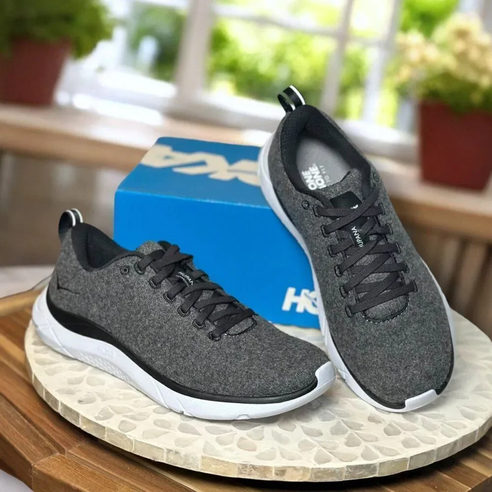 Hoka One One W Hupana Supportive Wool Gray Running Sneakers US 6 / EU 37.5 NIB